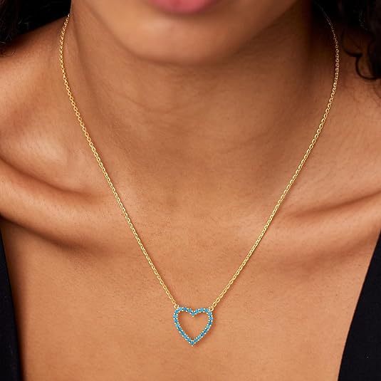 FetteroHeart Necklace for Women: Gold Plated Open Heart Pendant Non-Tarnish Simple Dainty Gold Necklace for Women Trendy Jewelry Gifts for Women FetteroHeart Necklace for Women: Gold Plated Open Heart Pendant Non-Tarnish Simple Dainty Gold Necklace for Women Trendy Jewelry Gifts for Women