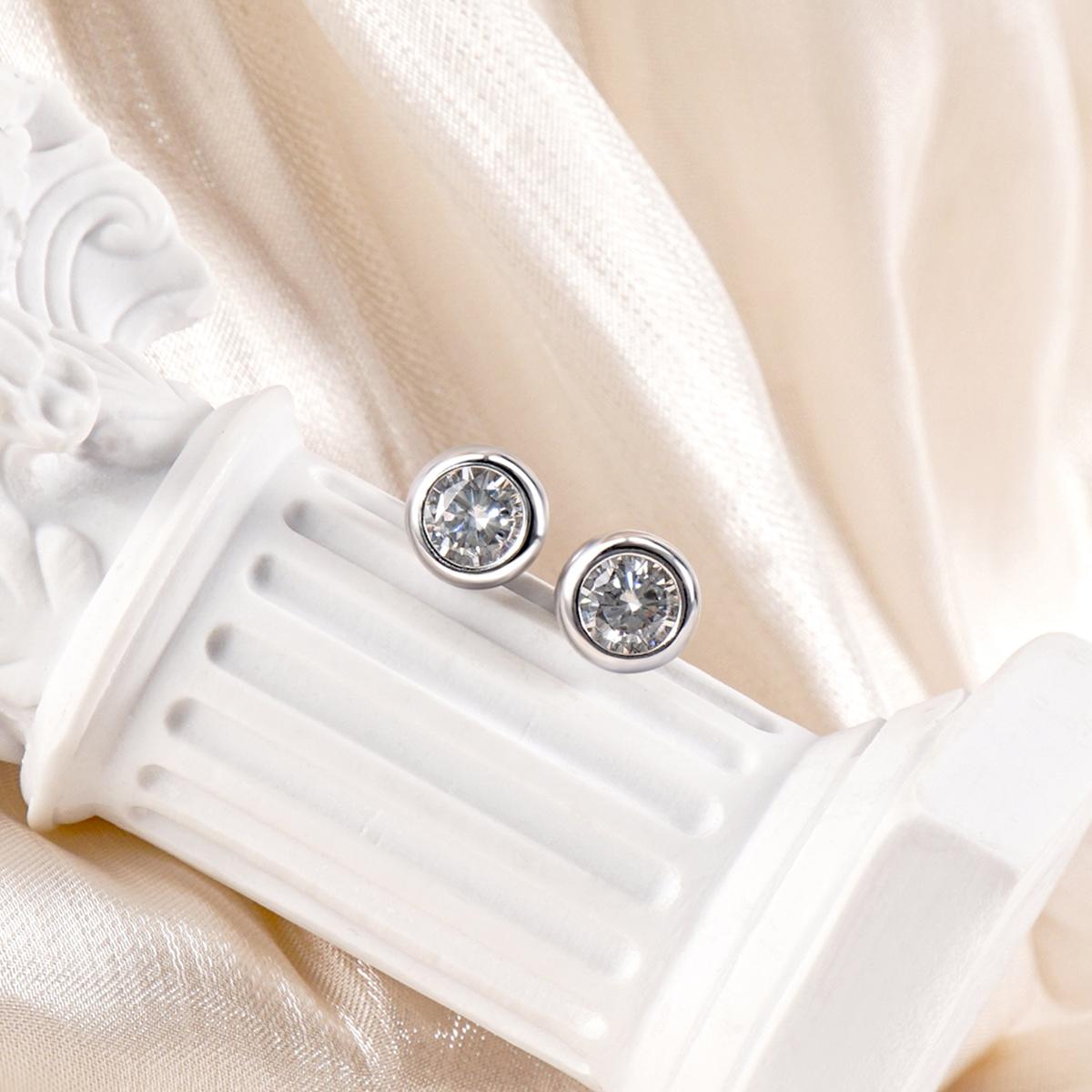 Delzzad Bling Bezel Bubble Stud Earrings Synthetic Moissanite S925 Earring Jewelry Perfect Birthday Engagement Anniversary Dating Christmas Gift for Men Women Wedding Set Delzzad Bling Bezel Bubble Stud Earrings Synthetic Moissanite S925 Earring Jewelry Perfect Birthday Engagement Anniversary Dating Christmas Gift for Men Women Wedding Set