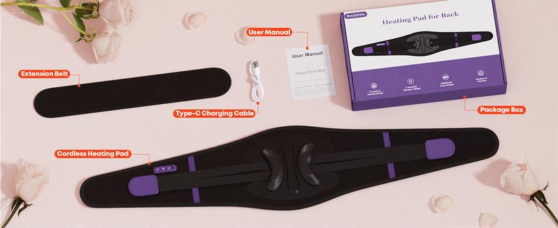 Valentine's Day Gifts 10000mAh Cordless Heating Pad for Back Pain Relief with Air Compression Massager Large Portable Heat Pad for Cramps Lower Back Support Brace Birthday Gifts for Women Men Mom Dad Seniors