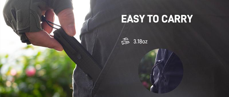 CJRB Locust Tool Knife for Men with 3.15'' AR-RPM9 Steel Blade and G10 Handle, Button Lock with Safety Switch EDC Knife for Camping and FathersDayGift