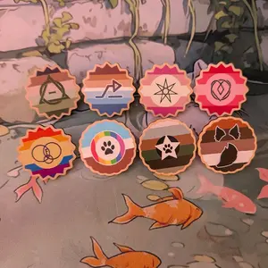 Wooden Alterhuman/Therian/Otherkin+ Pride Pins