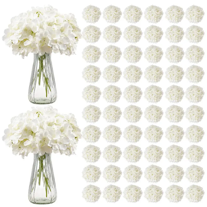 VEVOR Lifelike Floral Bouquet Flowers, Fade-Resistant Silk 205 Pcs White Hydrangeas with Bendable Stem Craft, Decorative Fake Plant for DIY Wedding Bouquets Home Centerpieces #SohoChic