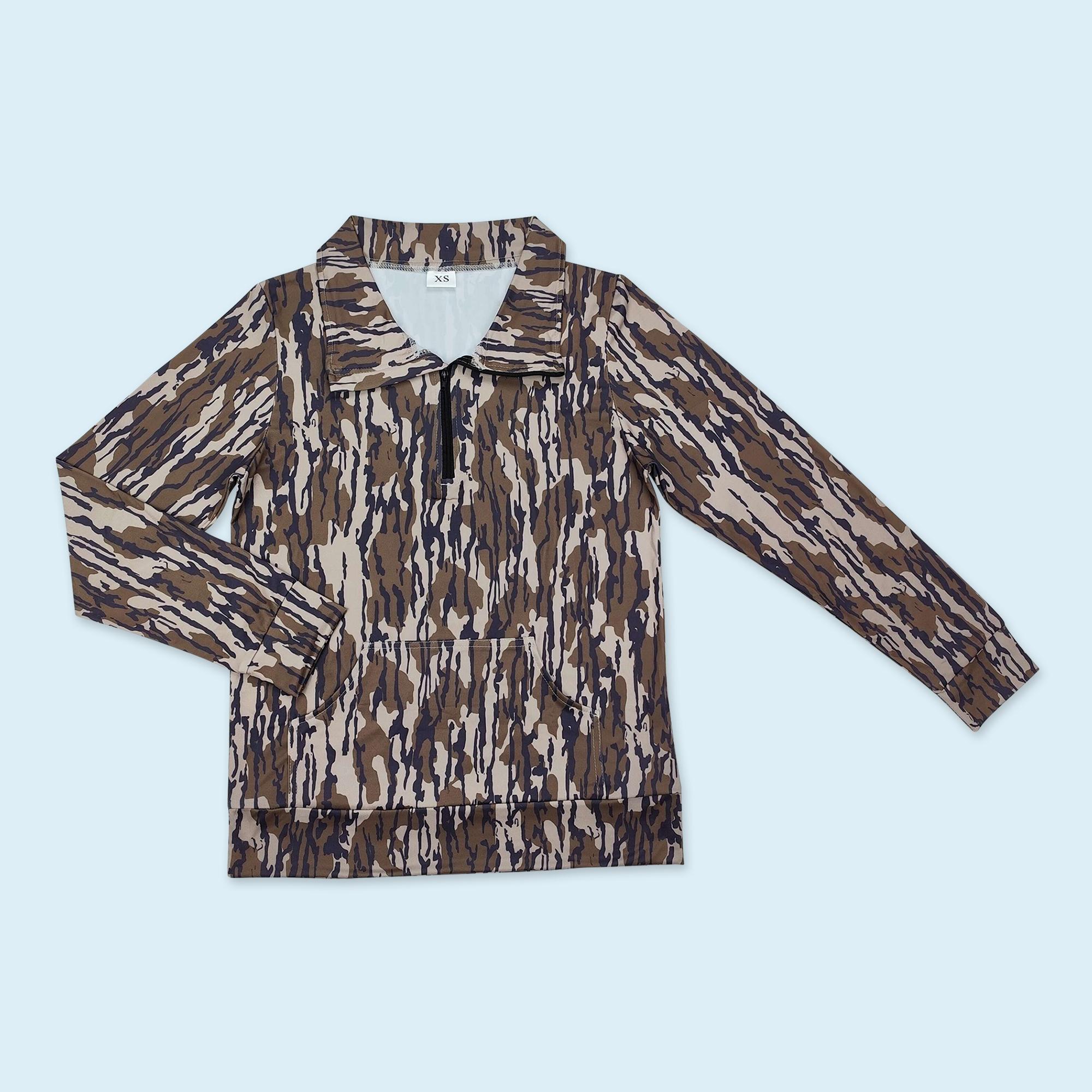 Adult women camouflage hunting season pullover top