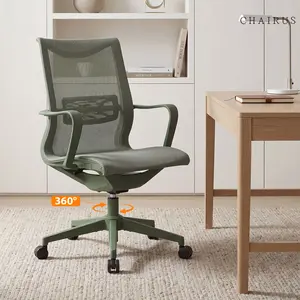 CHAIRUS Mid Back Mesh Ergonomic Office Chair - Lumbar Support, Adjustable Armrests, Height Adjustable, 115° Recline, 360° Swivel Rolling Task Chair, Enhances Airflow, Maintains Healthy Posture, Assembly Required, Modern Home Office Indoor Furniture Decor