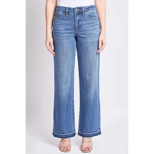 Royalty High-Rise Wide Leg Jeans with Raw Hem