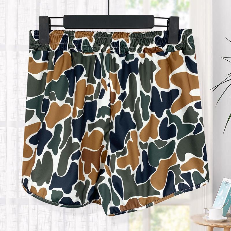 Viral Women's Camo Fitted Micro Shorts - Breathable Machine Washable Chic & Modern Versatile Summer Knit Fabric Bottoms with Vibrant Camouflage Pattern