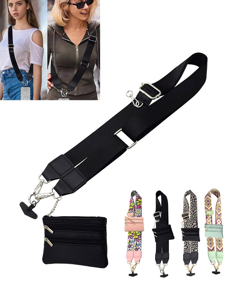 Clip and Go Strap for Phone With Wallet Crossbody,Phone Lanyard crossbody and Phone Strap crossbody, Phone strap With Wallet ,Phone Strap crossbody with zipper pouch wallet ,Adjustable Mobile Phone strap Gift for Valentine's Day