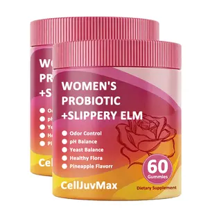 CellJuvMax Feminine Probiotics Gummies - Solution with Slippery Elm and Prebiotics&Lactobacillus Probiotic Blend for Women’s pH Balance and Dryness - Hawaiian Pineapple Gummies 60 Count probiotics women