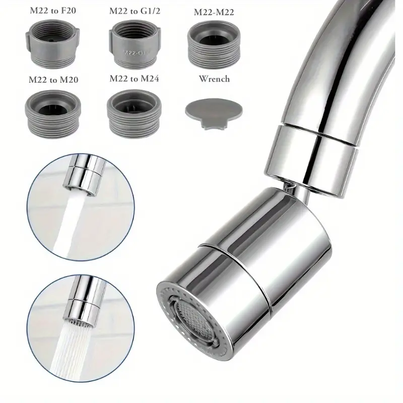 1pc Faucet Anti-cheap Water Artifact, 360 Degree Swivel Modern Kitchen Sink Faucet Aerator, Faucet Aerator Dual-function Sprayer, Kitchen Faucet Attachment, Faucet Aerator Extension