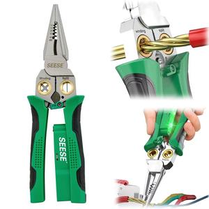 【DealsForYouDays】SEESE 8 In 1 Wire Stripper Twister - Multi-Function Pliers for 12V to 250V Live, Null, Hot Wire, Audible & Flashing LED Alarms,easy to use,Professional,Home Improve,DIY Projects,Holiday gifts Tool Kit Set