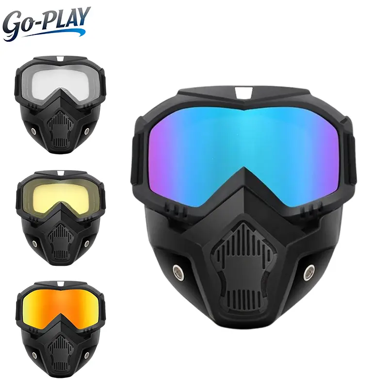 Tactical Face Covers & Mask - Full Face Protection Mask with Anti-Fog Lenses, Windproof, Dustproof, Breathable for All Seasons Outdoor Sports, Cycling, Motorcycle Riding