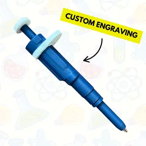 Original Dr. Pipette Pen (Steel Blue), Retractable, 3D-Printed, Ballpoint Pens