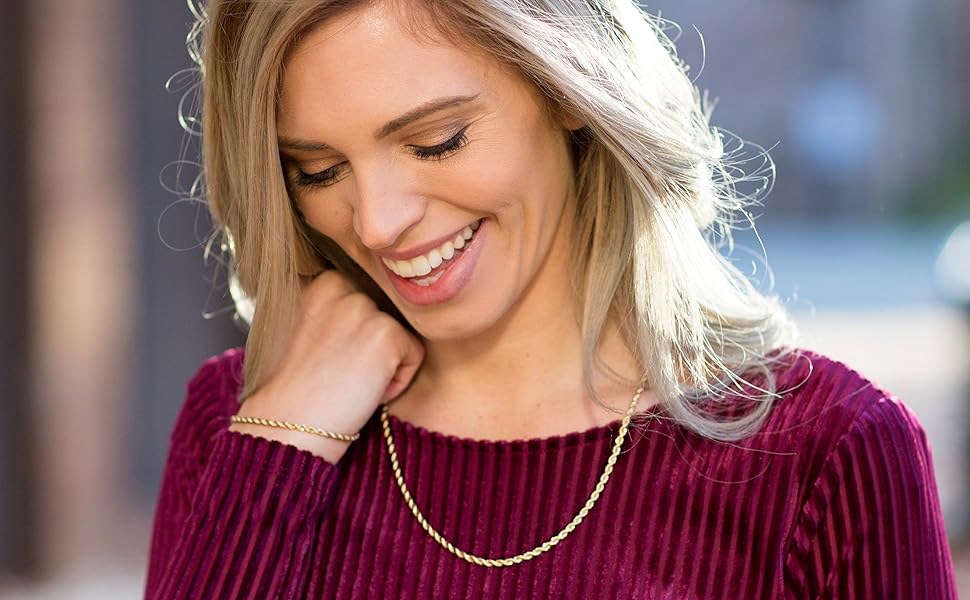 Jewelfairy Rope Chain 2mm 3mm Stainless Steel Twist Chain Necklace for Men Women 18 Inches-24 Inches Jewelfairy Rope Chain 2mm 3mm Stainless Steel Twist Chain Necklace for Men Women 18 Inches-24 Inches