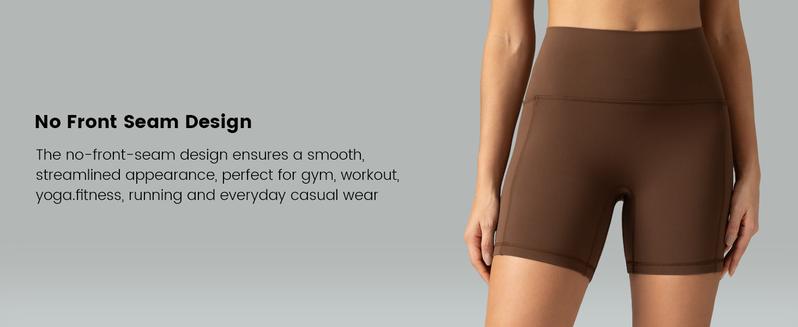 Colorfulkoala High Waisted No Front Seam Biker Shorts for Women 6" Athletic Shorts with Hidden Inner Pocket Sports Shorts for Gym Yoga Running