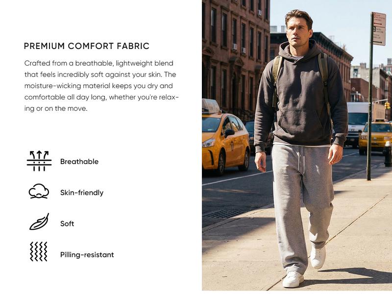 JMIERR Men's Casual Baggy Pants Wide Leg Lounge Travel Pants with Pockets JMIERR Men's Casual Baggy Pants Wide Leg Lounge Travel Pants with Pockets