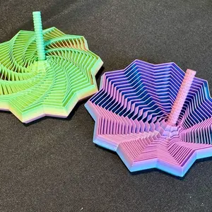 Expanded Sensory Fidget Star with Handle - Very Satisfying Sight and Sound with Hypnotizing Visual Fidget Toy - Rainbow colors Vary