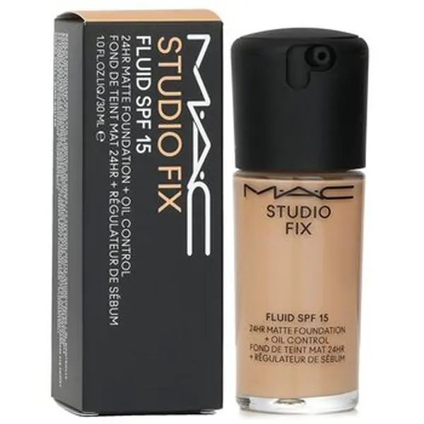 MAC Studio Fix Fluid Foundation SPF 15 Cosmetic, #NC16, 30ml/1oz, Oily Skin Makeup with Full Coverage for Smoother Complexion