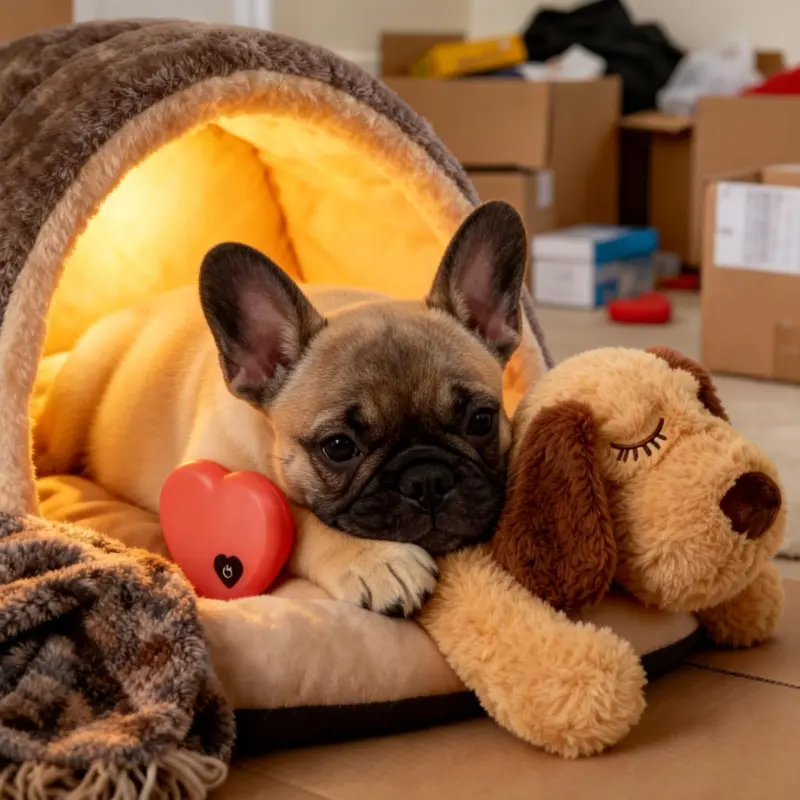 Chew-Proof Calming Dog Toy - Soft Plush Single Puppy Companion with Durable Design, Heartbeat Function, Aggressive Chewers-Friendly All-Seasons Separation Anxiety Stress Relief Sleep Aid