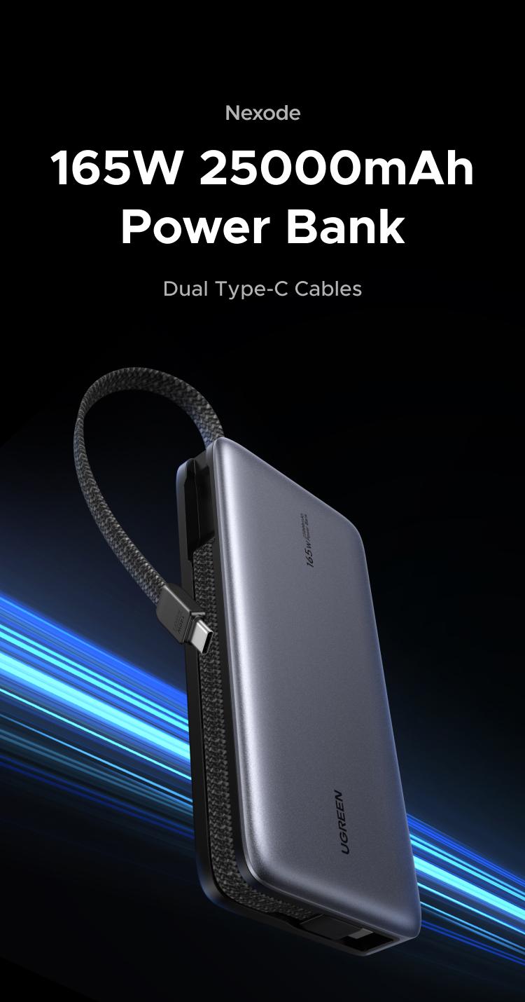 UGREEN 165W Power Bank, 25000mAh Laptop Portable Charger USB-C PD Fast Charging Laptop External Battery Pack for Dell,MacBook,HP,Asus,Lenovo,Steam Deck,Switch,iPhone,Galaxy, iPad and More，TikTokShopBlackFriday ,TikTokShopJumpstartSale