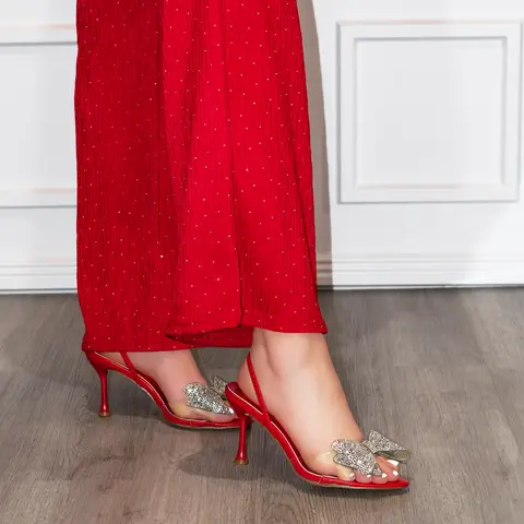 Alondra - Rhinestone Bow Kitten Heel Mules for Women, Peep Toe Comfort Cushioned Insole Dress Shoes, Elegant Bridal & Night Out Heels, Chic Slip-On Stylish Footwear for Weddings, Parties & Special Occasions