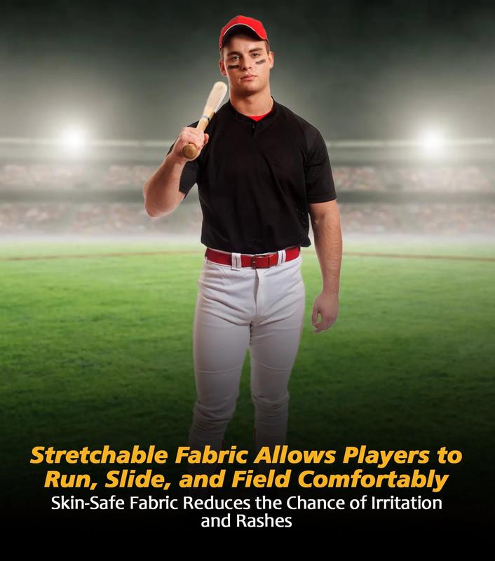 Penveer Knicker Style Adult Baseball Pants with Durable Snap Zip, Elastic Bottom Mens Baseball Pants (Black) Athletic Stretchable High Waisted Athletic