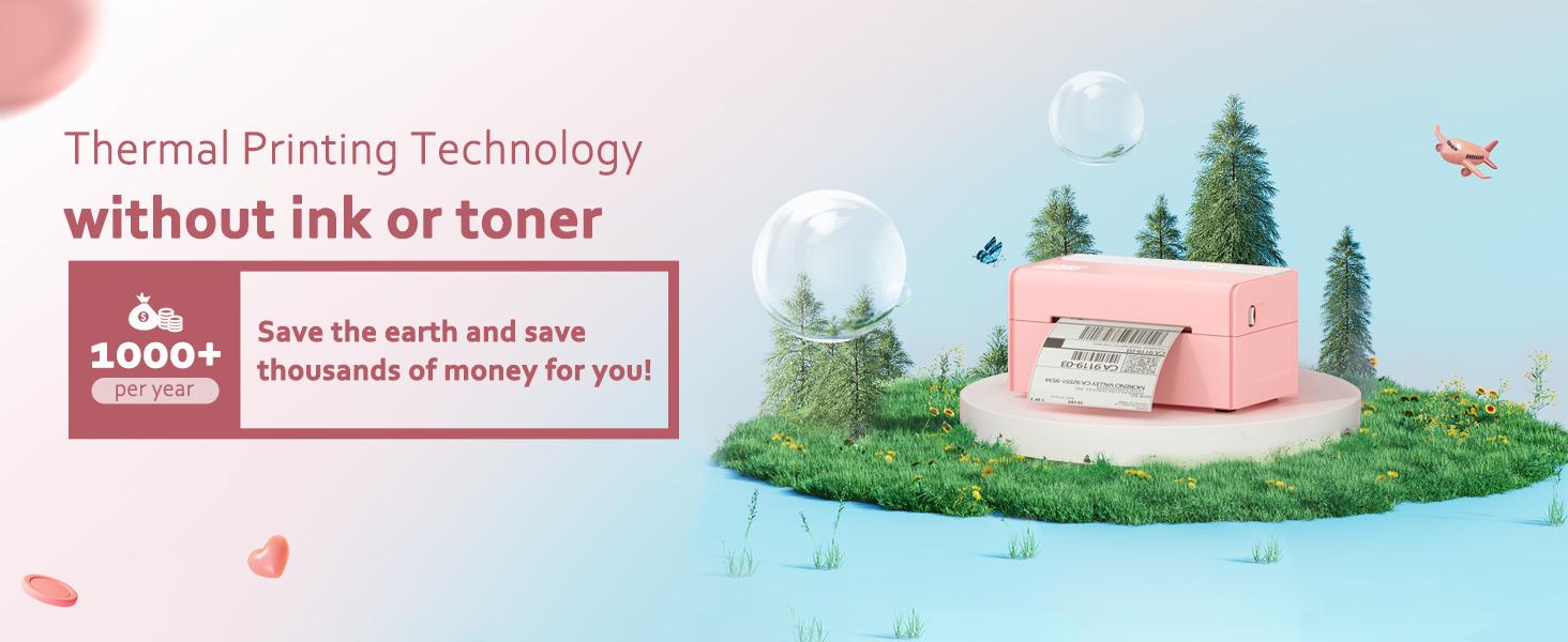 JADENS Bluetooth Shipping Label Printer 468BT High-speed Thermal Print US Type Wireless Shipping Label Printer for Small Business & Package, USPS