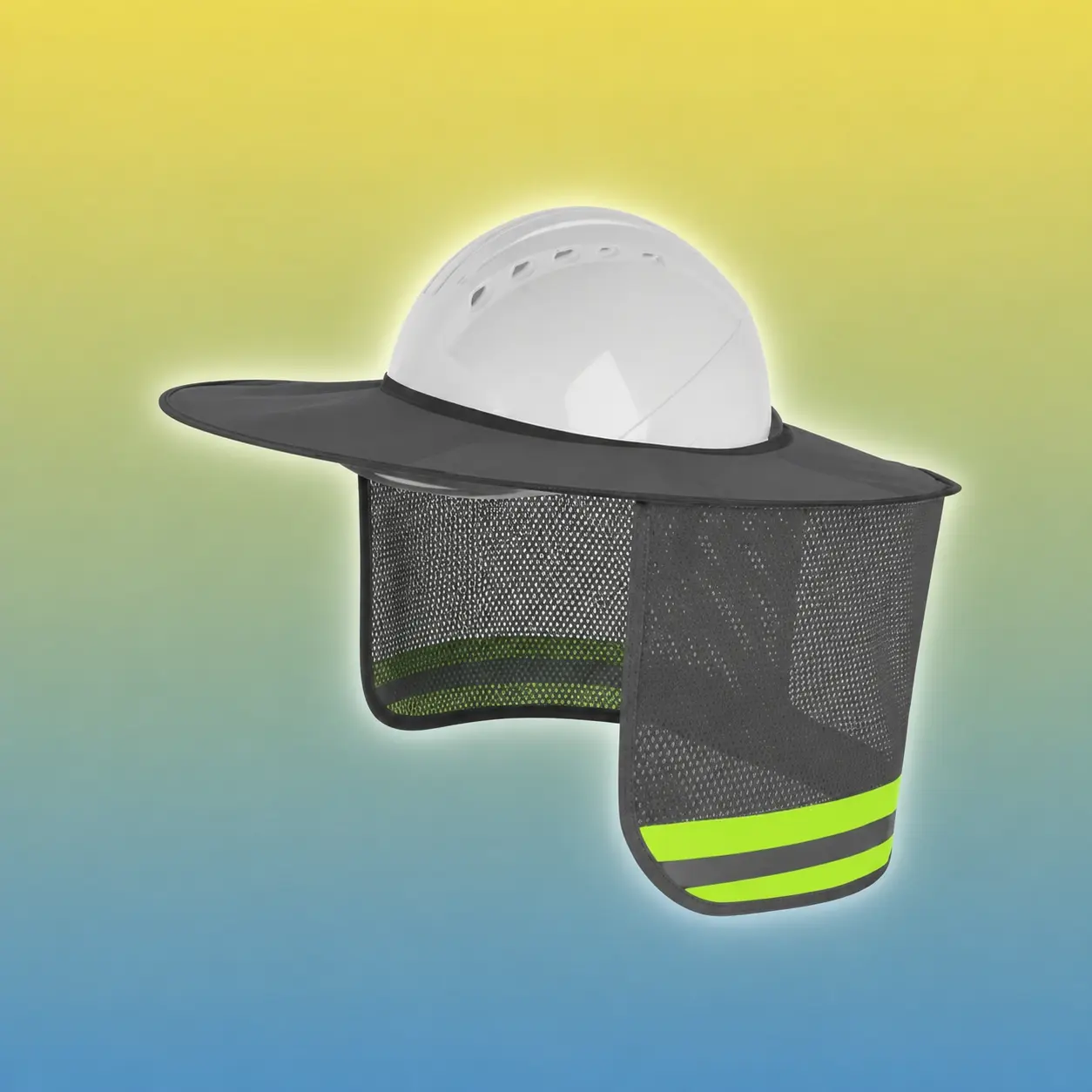 Full Brim Helmet Sunshade – Reflective Neck Cover, UV Protection Hat Accessory, Fits Most Helmets