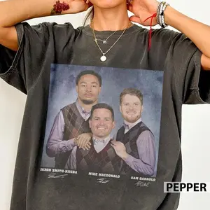 [ SPORTS GRAPHIC TEE - SALE UP TO 45% ] Sam Darnold Jaxon Smith Njigba Mike Macdonald Football Shirt, Seattle Step Bros Tee, Funny Football Gift Unisex