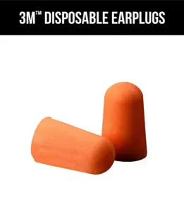 3M Orange Disposable Ear Plugs 80 Pack for Hearing Protection and Noise Reduction