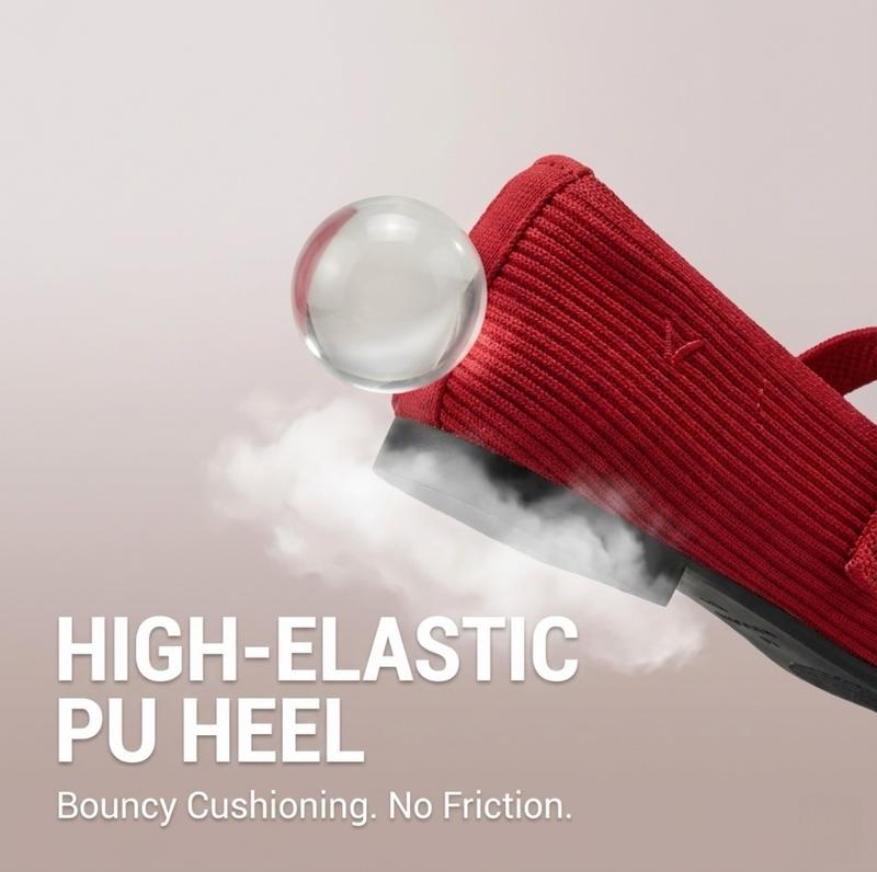 VIVAIA Women's Square-Toe Knit Mary Janes Ballet Flats,Adjustable Strap With Herbal Arch Support Insole,Machine Washable / Blister-Free Heel / Foldable & Lightweight Retro Chic (Margot Mary Janes) Free Shoe Charm Designated Color Until Sold Out Randomly