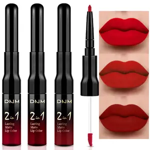 evpct 3Pcs Ruby Bright Dark Deep Red Lip Stain Lipstick with Lip Liner, Burgundy Red Matte Lip Liner and Liquid Lipstick Set for Women Long Lasting Waterproof 24, 24 Hours Lip Sitck Paint