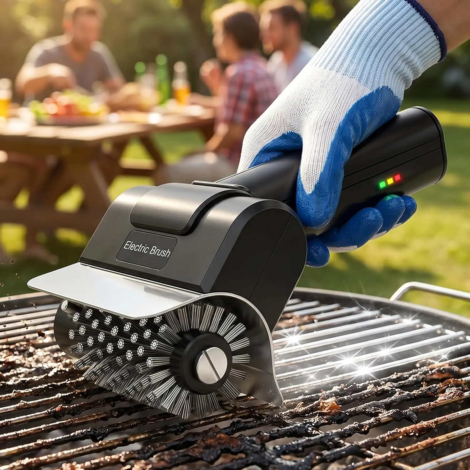 Rechargeable BBQ Tool: Handheld Electric Grill Brush—A Safe and Efficient Steel Wire Cleaning Tool for Outdoor Grills The Ideal BBQ Cleaning Gift for Men, Fathers, or Friends, Grilling Accessories, Barbecue Accessories
