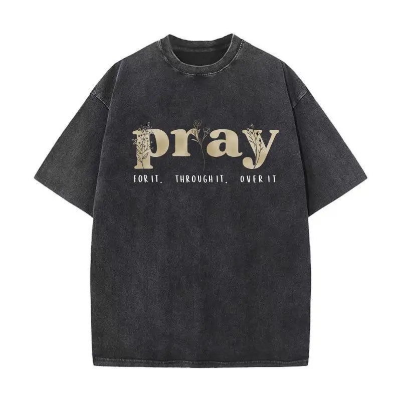 Washed Cotton Tee-Black