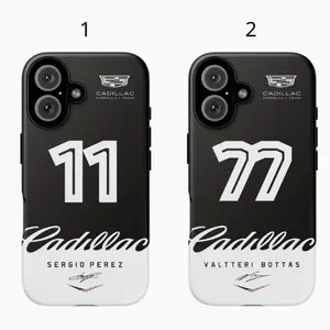 Checo Perez 11 & Bottas 77 Phone Case, 2026 Cadillac Fomula Team Phone Case For iPhone 17 Air X 11 12 13 14 15 16 Plus Pro Max & Samsung S Series 85K38G