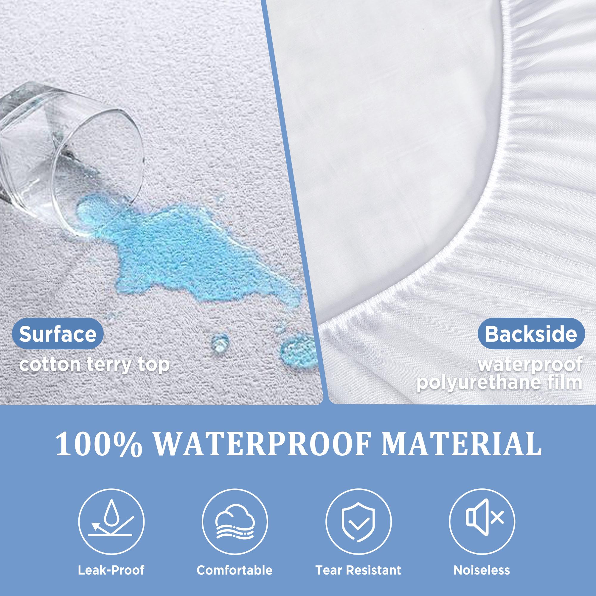 The Valentine's Day Gift Silkyrest 100% Waterproof fitted sheets Mattress Cover with deep inch Mattress- Ultra Soft, Wrinkle Free  Easy Care, Breat pockets, Fitted Sheet Fits 13-16 hable & Comfy- Machine Washable Cotton Mattress Cover for Bed