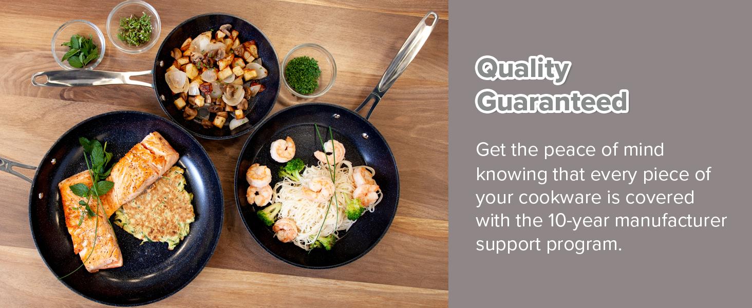 Duralon Non-Stick Cookware 3-Piece Set - 8”, 10”, 12” Frying Pans