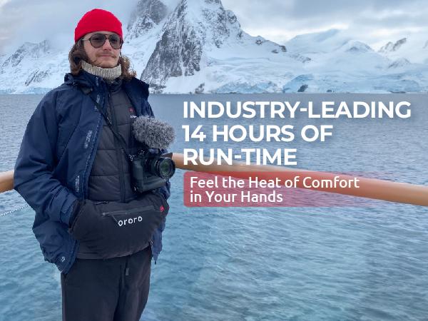 ororo Heated Hand Warmer Pouch, Up to 14 Hours of Warmth, Heated Hand Muff with Battery, Water-Resistant, Machine Washable