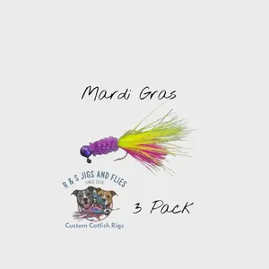 Mardi Gras Crappie Jig (pack of 3 , 1/16 ounce jig)