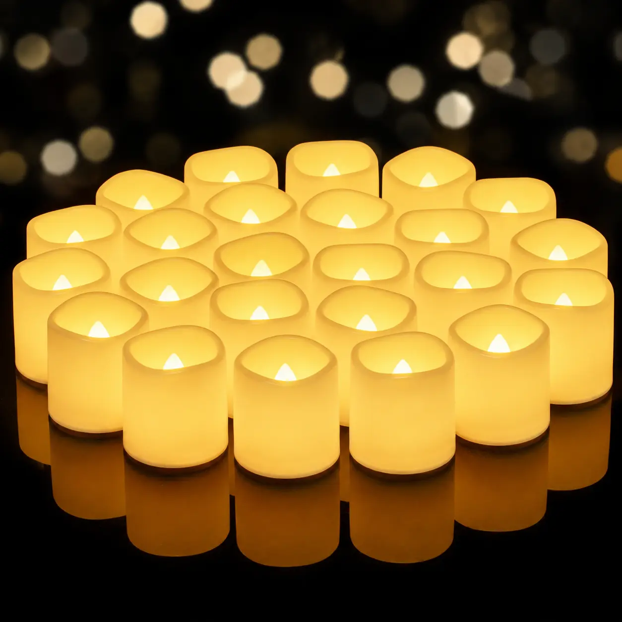 24PCS Flameless Flickering Votive LED Candles with Ivory Candle Shell, 0-5W Dry Battery Power (Included), Warm Yellow Light, 200+ Hour Runtime, 24pack Coverage, for Valentine's Day, Aesthetic Home Decor, Festive Decorations (Home & Festive Supplies)