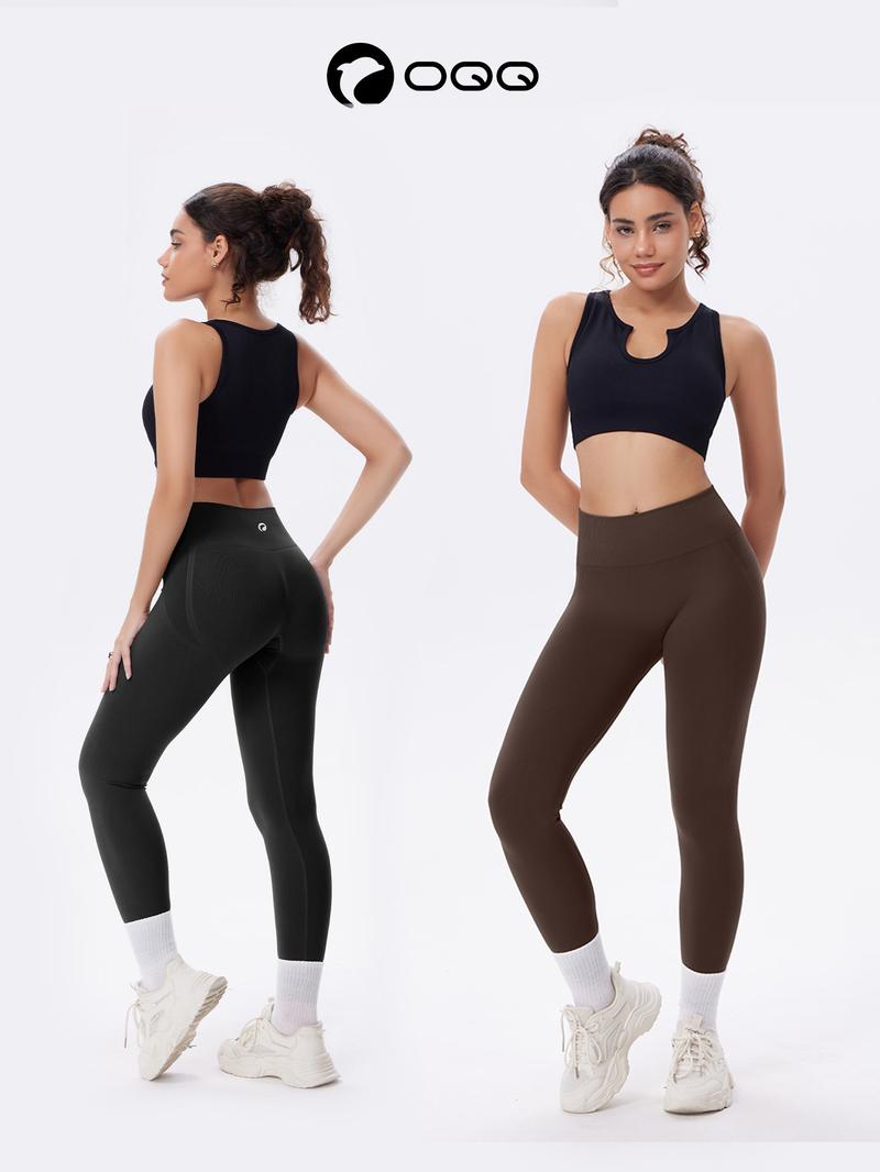 OQQ Women's High Waist Leggings For Women - Comfortable & Stylish - Perfect For Gym & Daily Wear