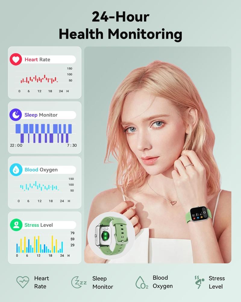 Ntaanoo 2026 T30 Smart Watch 1.69'' HD Touch Screen Fitness Tracker for Women & Men Heart Rate & Blood Oxygen Monitor Sleep Tracker IP68 Waterproof Magnetic Charging Compatible with Android & iOS Stylish Gift Watch - Wearable, Monitoring Ntaanoo 2026 T30 Smart Watch 1.69'' HD Touch Screen Fitness Tracker for Women & Men Heart Rate & Blood Oxygen Monitor Sleep Tracker IP68 Waterproof Magnetic Charging Compatible with Android & iOS Stylish Gift Watch - Wearable, Monitoring