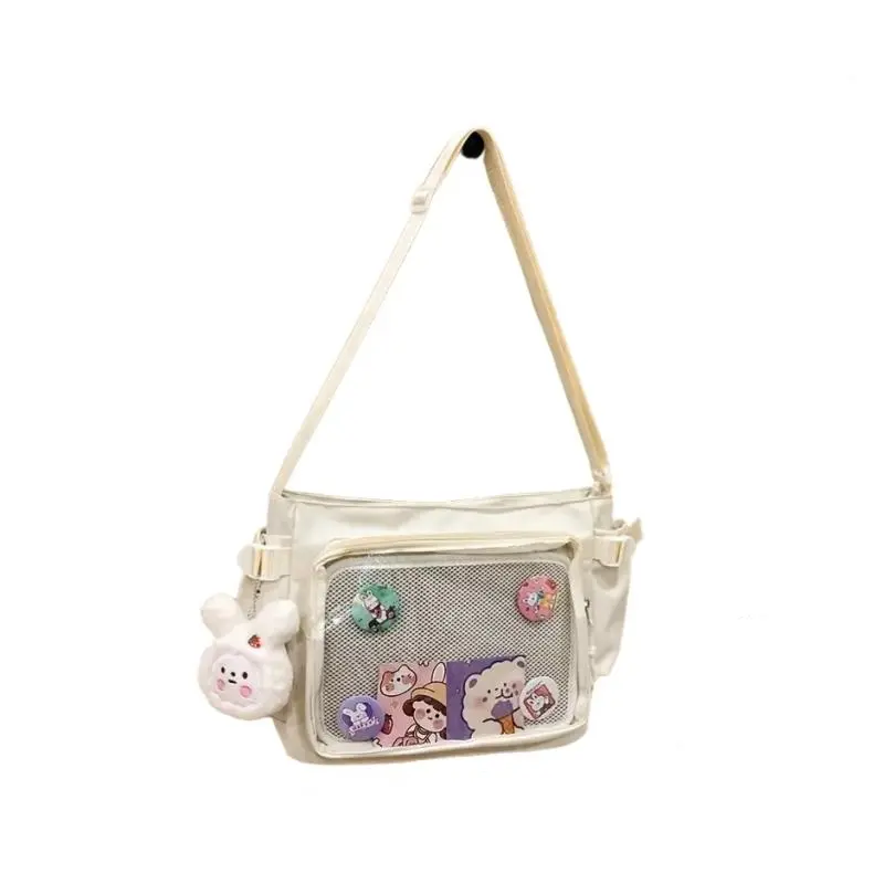 Cool coffee high-end sense large capacity DIY bag 2026 women's bag stylish versatile crossbody bag single shoulder tote bag white purple black [with pendant] Leather Bag cute shoulder bags crossbody bags for women    shoulder bag