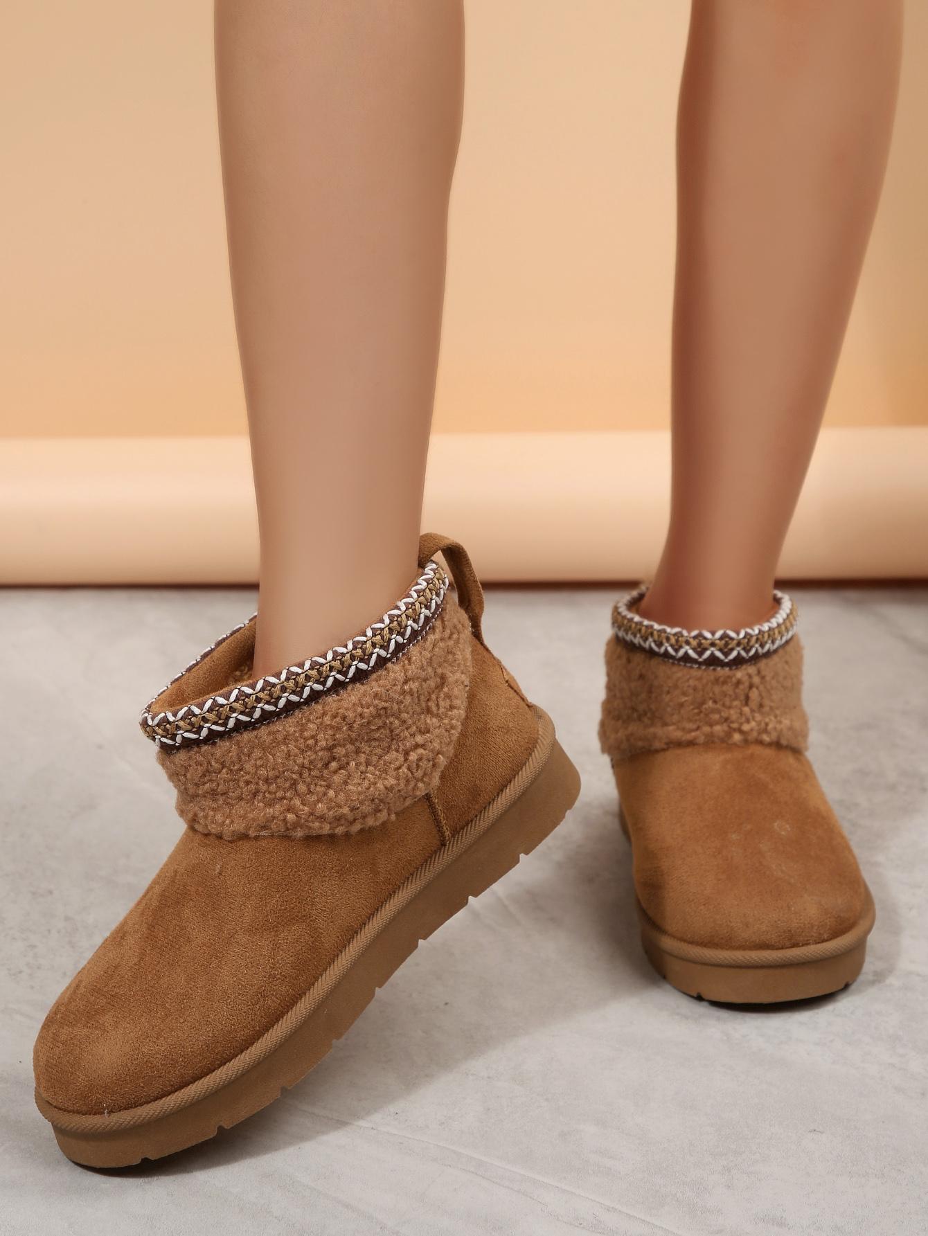 Mysoft Women's Simple Warm Snow Boots, Winter Outdoor Shoe, Womensfashion Footwear, Cozy Boots for Women, Perfect Valentine's Day Gift  Walking Shoes  Girl