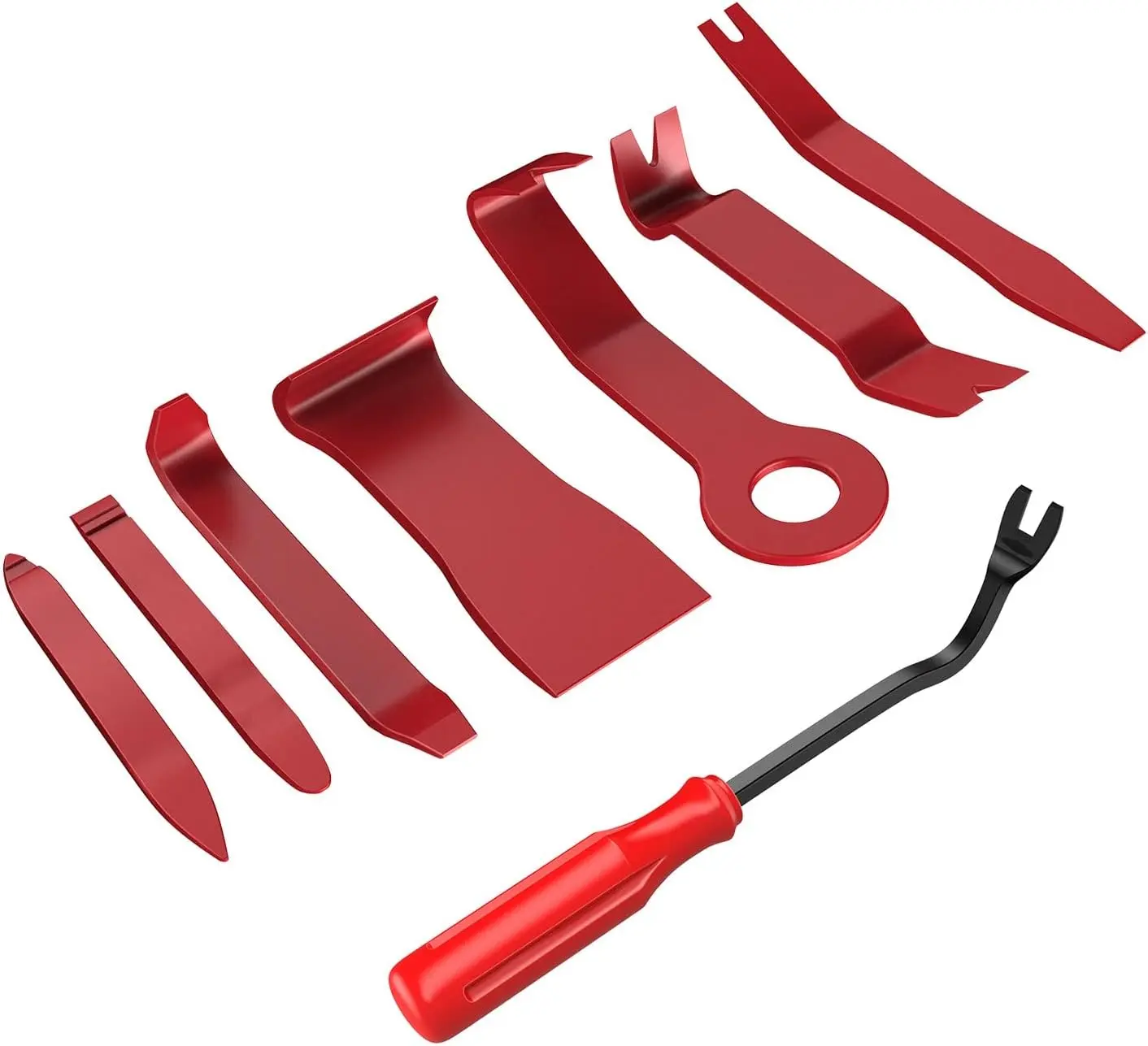 Nilight 8-Piece No-Scratch Automotive Maintenance Tools Set, Car Auto Trim Removal Kit for Interior Panel Clip Fasteners, Audio Dashboard Disassembly (Red), Car Tool Kit, Multi-Tool Trim Tools