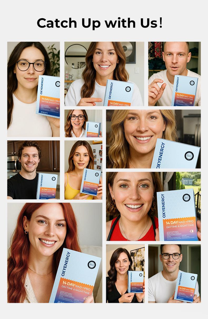 OXYENERGY  14-Day NAD+ PRO 24/7 Anti-Aging –  Day & Night Cellular Activation Powder | NR + PQQ | L-Ergothioneine+Spermidine | Beet Root | Boost Energy, Sleep, Skin, Brain & Longevity，Teasty Natural Orange and Berry Flavor,28 Packets