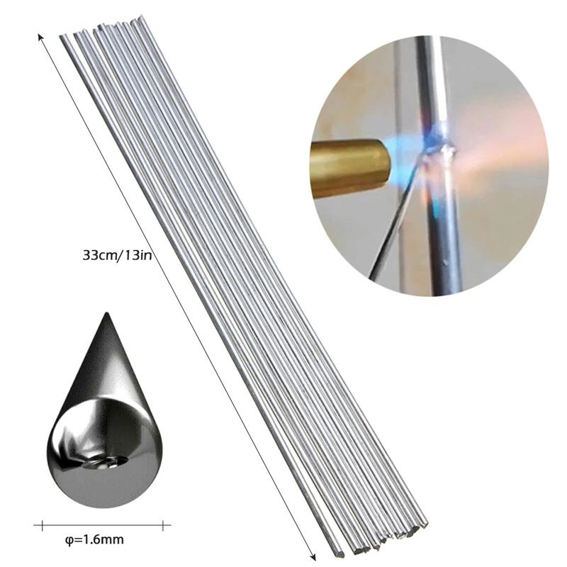 50/100 Pcs Aluminum Welding Rods 13 Inch Welding Electrode Household Low Temperature Aluminum Wire Brazing Rods Universal Aluminum Repair Rods for Electric Power Chemistry (Silver) 50/100 Pcs Aluminum Welding Rods 13 Inch Welding Electrode Household Low Temperature Aluminum Wire Brazing Rods Universal Aluminum Repair Rods for Electric Power Chemistry (Silver)
