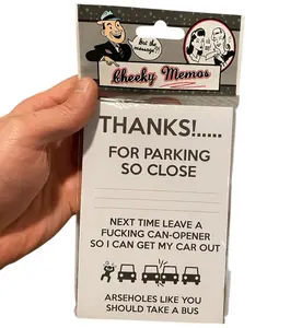 50-PK Cheeky Memo Note Pad – Thanks For Parking So Close! - Arseholes! Gag Joke