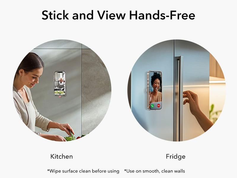 ESR MagSafe Suction Mount - Silicone Phone Grip for iPhone 17/16/15/14/13/12, Android, S25, TikTok, Video & Selfies, Hands-Free Mirror Phone Holder