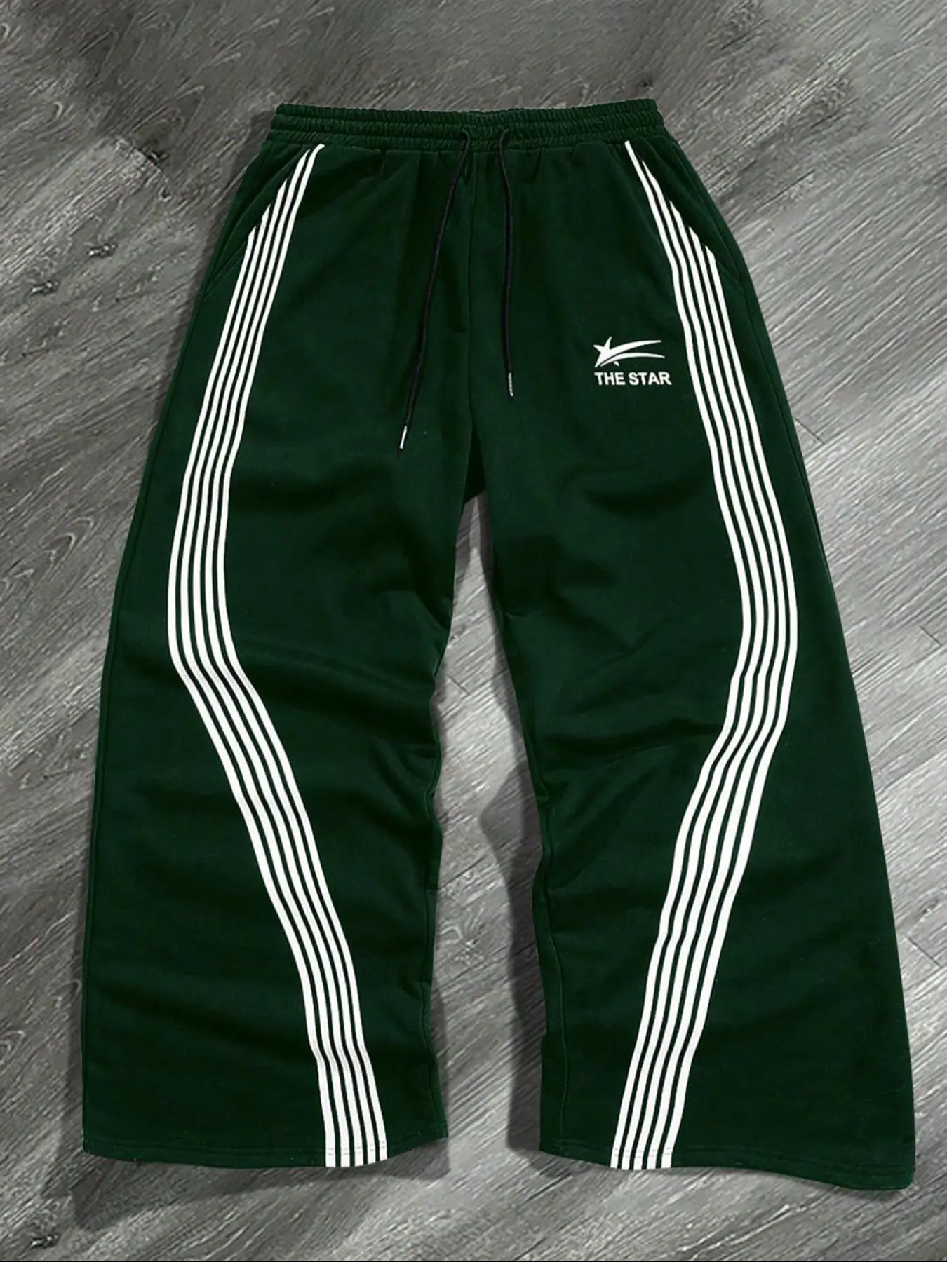Men's Star Print Sweatpants with Drawstring Waist, Soft Regular-Fit Pants, Casual Athleisure Bottoms for Daily Wear, All Seasons, Graphic Print Sweatpants