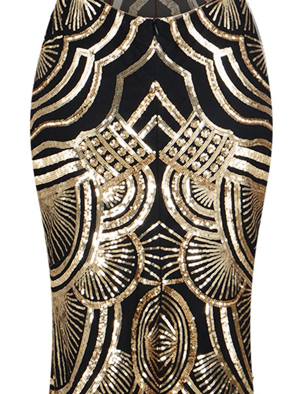 navy blue dress for baby girl US Warehouse] 1920s Sequin Backless Formal Dress